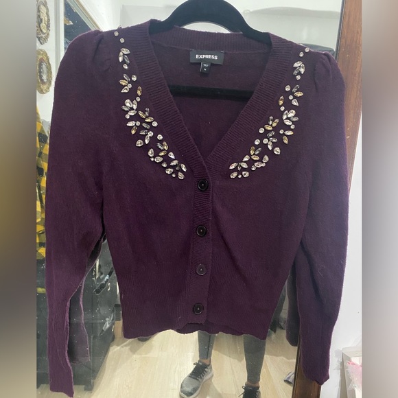 EXPRESS SWEATER WITH RHINESTONES - Picture 1 of 2